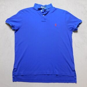 Polo Ralph Lauren Mens Royal Blue Short Sleeve Pony Logo Polo Shirt Size M